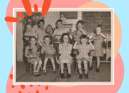 A group of children in a classroom