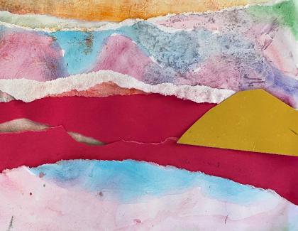 Colourful collage of a sunrise