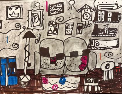 Drawing of lounge room
