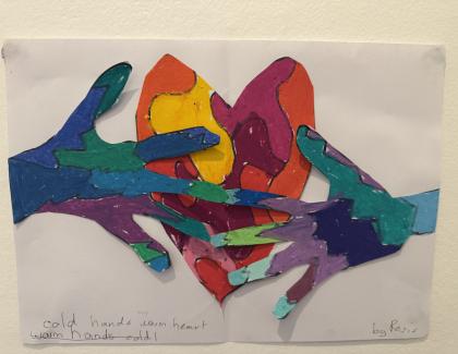 Artwork of hands reaching over a heart