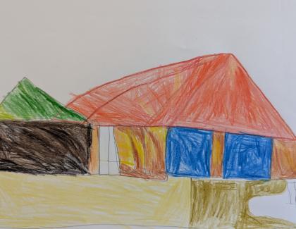 Hand drawn image by club member Xavier of the house they call home