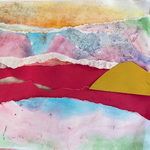 Colourful collage of a sunrise