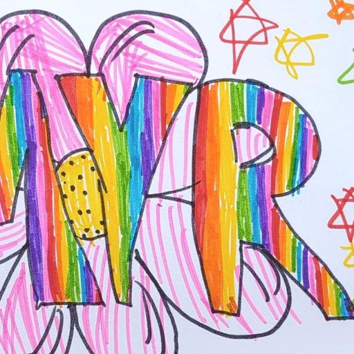 Myra written in colourful letters